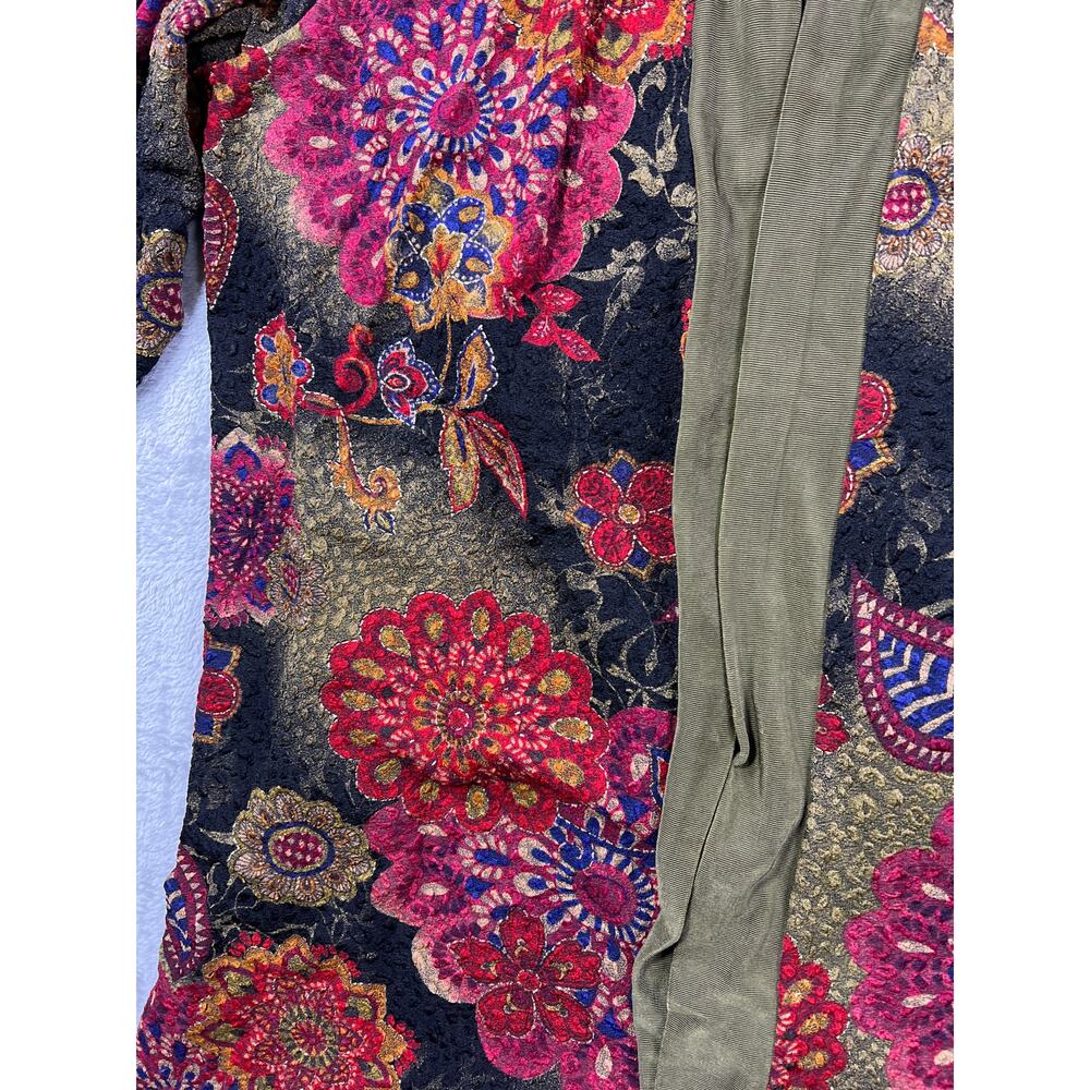 Floral Cardig -Made In USA- 3X Open Front Kimono Boho Western Cottage Festival - Picture 4 of 7